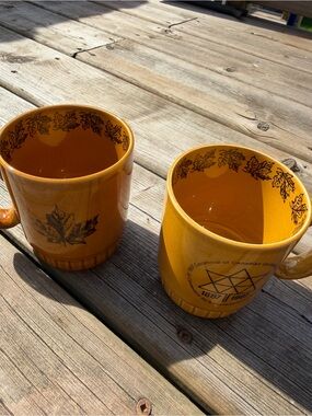 Vintage Royal Worcester Crown Ware 1867 Centennial Mugs Set of 2
